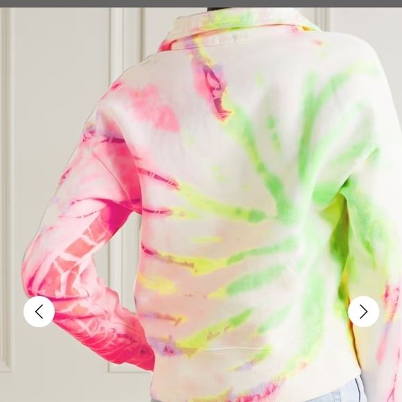 NWT RE/DONE Hanes 70s Neon Space Dye Cotton 1/4 Zip Sweatshirt Size Medium - Picture 6 of 16